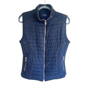 YMI Collection Navy Quilted Puffer Full Zip Vest